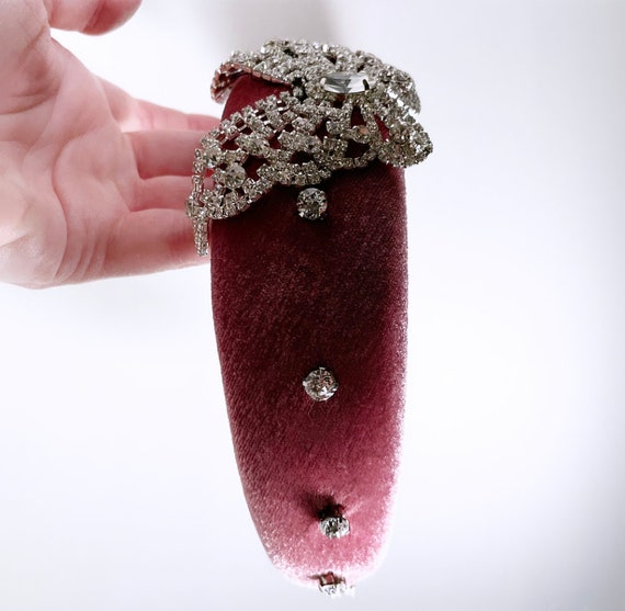 Crystal Butterfly Velvet Padded Headband, for Weddings  display picture 1