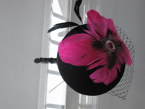 Ladies Day Ascot Flower Feather Sinamay Bijou Headband