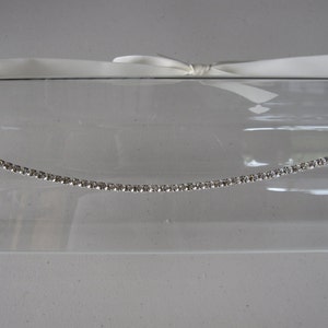 Crystal Halo Headband with Ivory Satin Ribbon Tie, for weddings, Bridal, parties, special occasions image 1