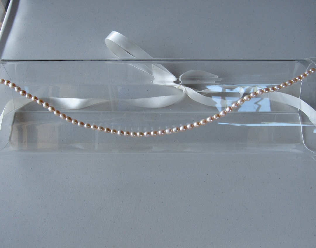 Pink Pearl Halo Headband With Ivory Satin Ribbon Tie, for Weddings ...