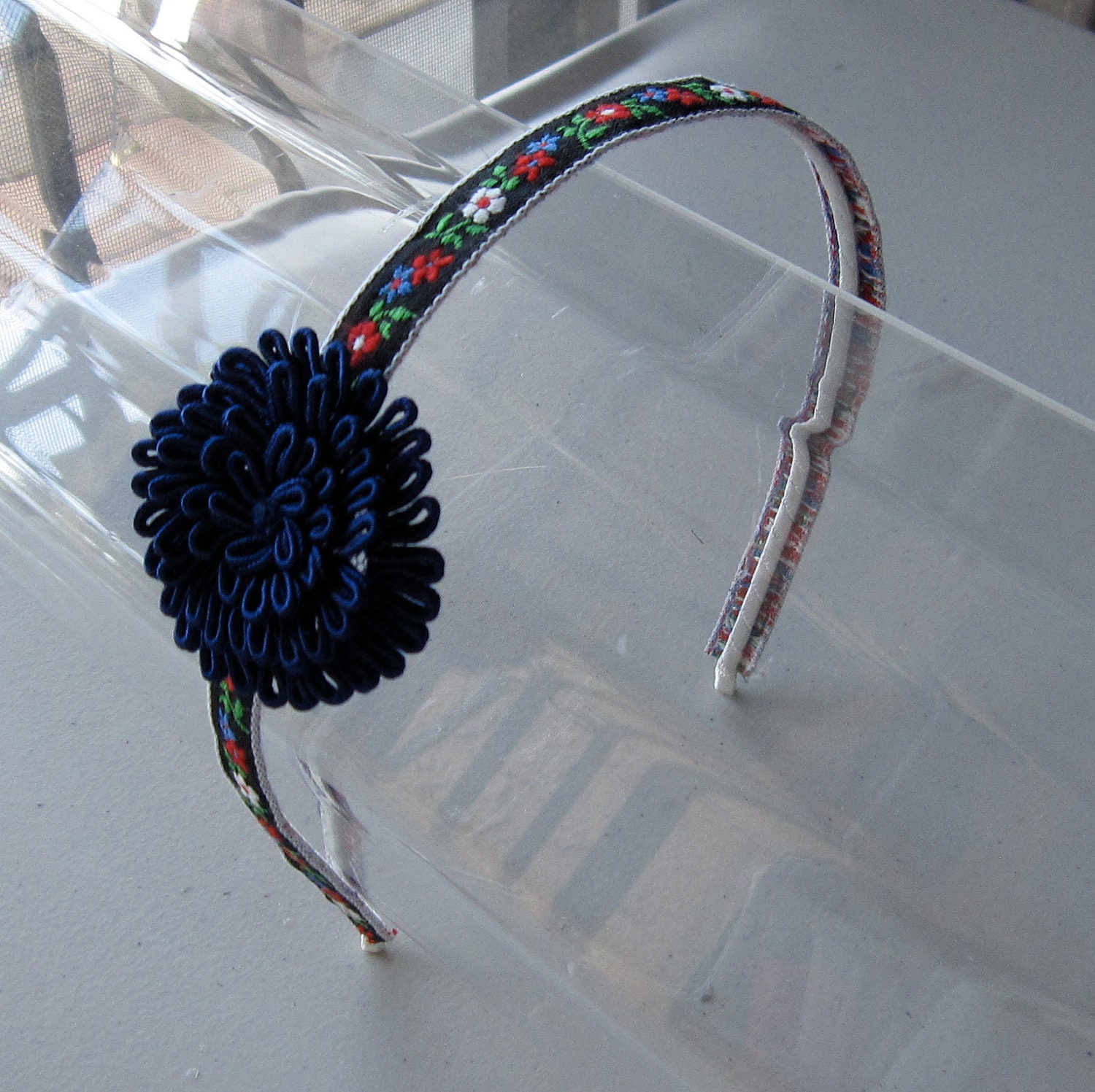Colorful Flower Ribbon Royal Blue Flower Headband, for Parties, Fun ...
