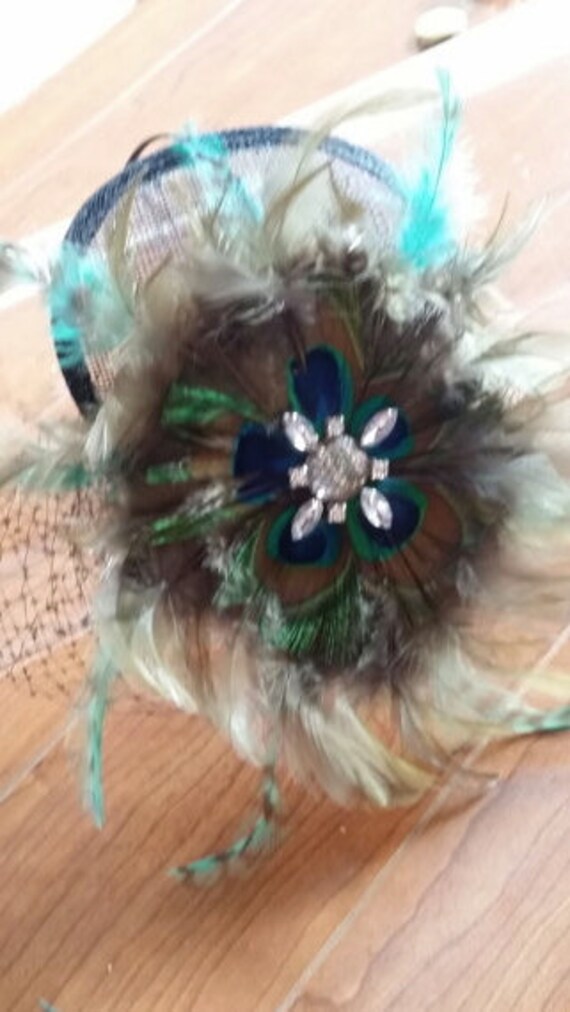 Ladies Day Ascot Flower Feather Sinamay Bijou Headband