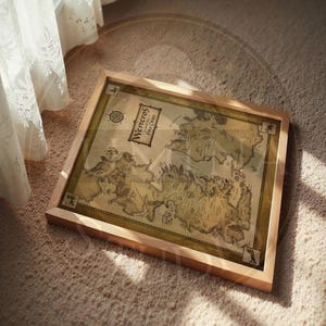 ウェスタロスと自由都市のマップ、ヴィンテージスタイルのファンタジー世界（デジタルダウンロード）