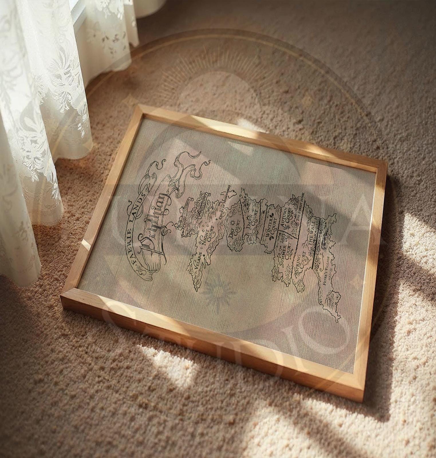 Prythian Map Art Print, ACOTAR Velaris, Night Court, Fantasy Map ...