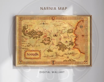 Narnia Map Art, Aslan's Kingdom, Vintage Fantasy Poster (Digital Download)