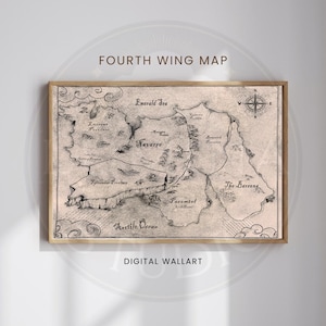 Fourth Wing Map Poster, Basgiath War College, Dragon Rider Art (Digital Download)