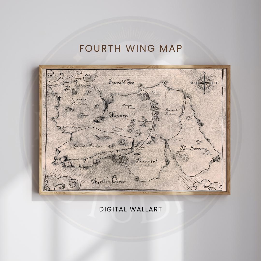 The Fourth Wing Map.pdf Fourth Wing Map Poster, Basgiath War College Print, Dragon Rider Art ...