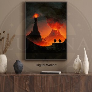 Mittelerde-Poster „Herr der Ringe: Mordor“ – Fantasy-Landschaftsdruck, digitaler Download