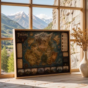 Thedas Fantasy Map Poster, Dragon Age World Art, Vintage RPG Decor (Digital Download)