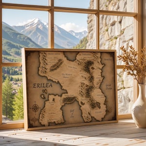 Throne of Glass Erilea Map Poster, Fantasy World Art (Digital Download)