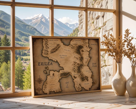 Throne of Glass Erilea Map Poster, Fantasy World Art (Digital Download)