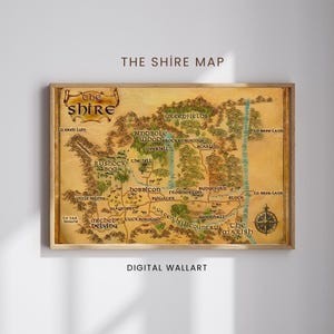 The Shire Map Map Poster, Lord of the Rings Print, Digital Download