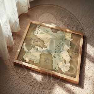 Impresión del mapa de Erilea, Reino de fantasía vintage, regalo para amantes de la lectura (descarga digital)