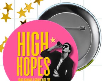Chuck Time Hourglass I 3000 Button | Hopes Tucker Button | Yellow & Pink Button | Retro Aesthetic Button | 2.25 Inch Pinback Button