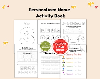 Personalized Name Book, Custom Name Tracing Workbook, Learn to Write Name, Preschool Activity PDF