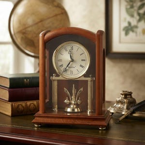 Vintage Westclox Wooden Mantel Clock, Classic Arch Roman Numerals Desk Timepiece