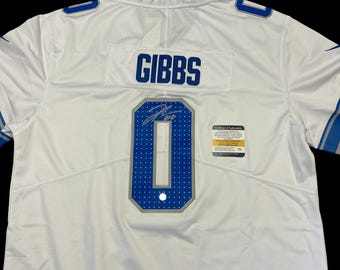 Jahmyr Gibbs Signed Detroit Lions Jersey Autographed Football Jersey COA