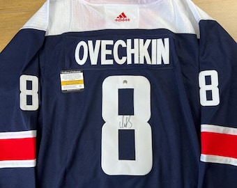 Autografo e certificato di autenticità della maglia da hockey dei Washington Capitals di Alexander Ovechkin