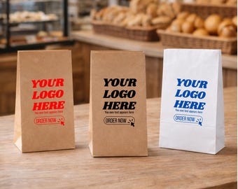 Personalized Paper Bags No Handle, Custom Logo Kraft White Packaging Bags