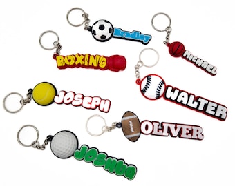 Custom Sports Keychain - Bag Tag - Personalized Name Keyring - Backpack Tag - 3D Print Team Gift