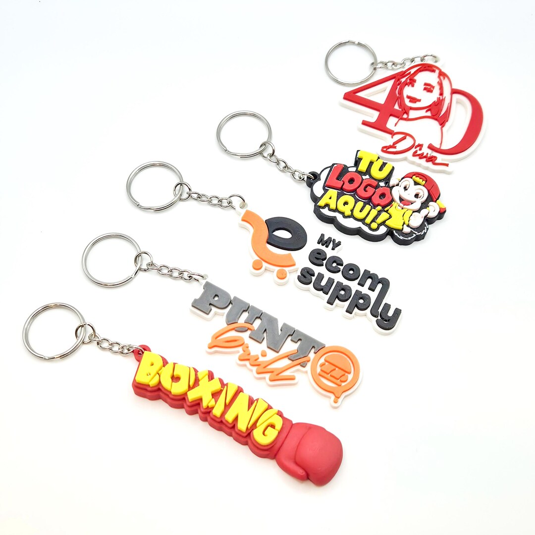 Custom Logo Keychain, Personalized Business Keyring, 3D Printed Company ...