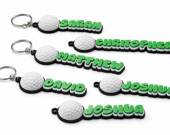 Porte-clés personnalisé avec étiquette de sac de sport de golf, étiquette de sac à dos avec nom personnalisé, impression 3D cadeau d'équipe