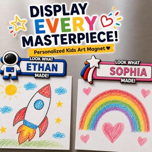 Personalisierte Magnete fürs Klassenzimmer, „Schau mal, was ich gemacht habe“-Magnet für den Spind von Kindern, Geschenk für Lehrer, personalisierter Namensmagnet für die Schulausstellung, 3D-gedruckt