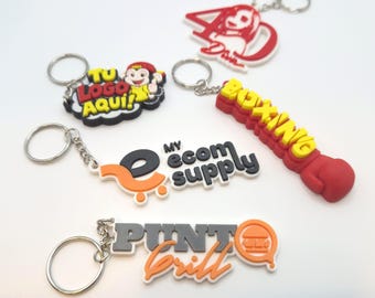 Porte-clé personnalisé avec logo imprimé en 3D, porte-clé emblème de marque commerciale