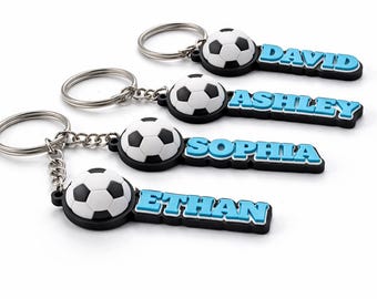 Porte-clés personnalisé pour étiquette de sac de sport de football, étiquette de sac à dos avec nom personnalisé, impression 3D cadeau d'équipe