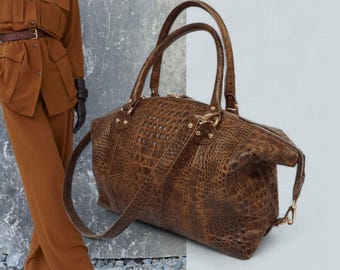 Luxury Leather Handbag – Large Elegant Women's Bag, Genuine Leather Tote.