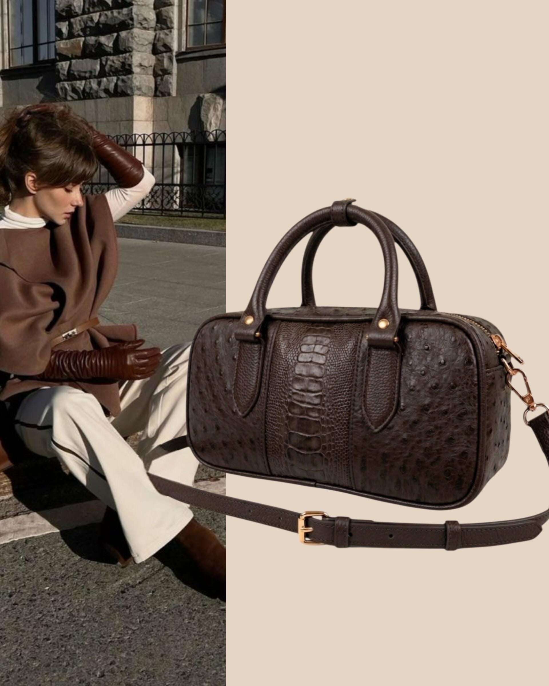 Full Grain Leather Boston Bag - Etsy