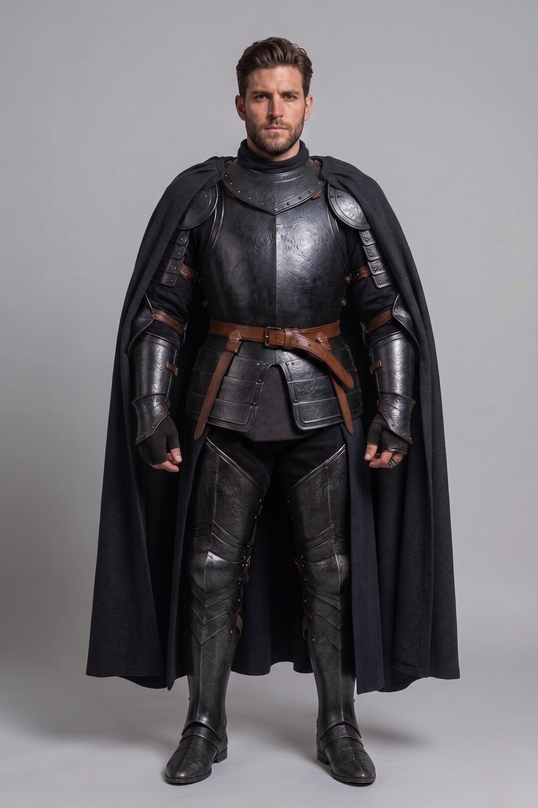 Dark Knight Blackened Steel Armor Set - Full Body Medieval Suit With ...
