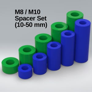 Spacer Set M8 & M10 | Zylinderförmig | STL + SCHRITT | 3D Print Spacer | Konstruktion CAD Teile