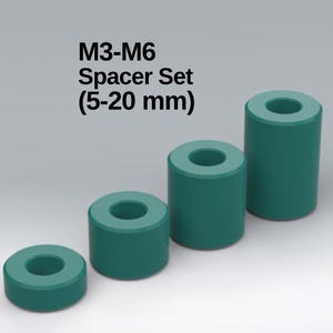 Set di distanziatori per stampa 3D M3–M6 / Cilindrici / STL + STEP