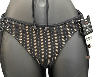 Braguita de bikini negra con estampado floral, nueva con etiquetas, de Macy's (paquete para combinar).