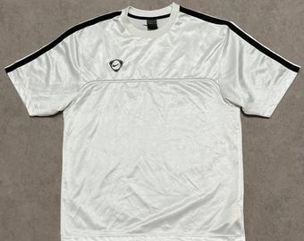 Vintage 90s Nike Jersey Logo Center Swoosh White T-Shirt Rare Mens Tn Size L