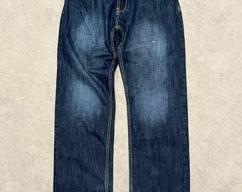 Vaqueros vintage Southpole azul marino con estampado de logotipo para hombre, talla 30