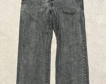 Vaqueros vintage Dolce Gabbana AW 03 asimétricos descoloridos 2003 Denim Gray Rare D G
