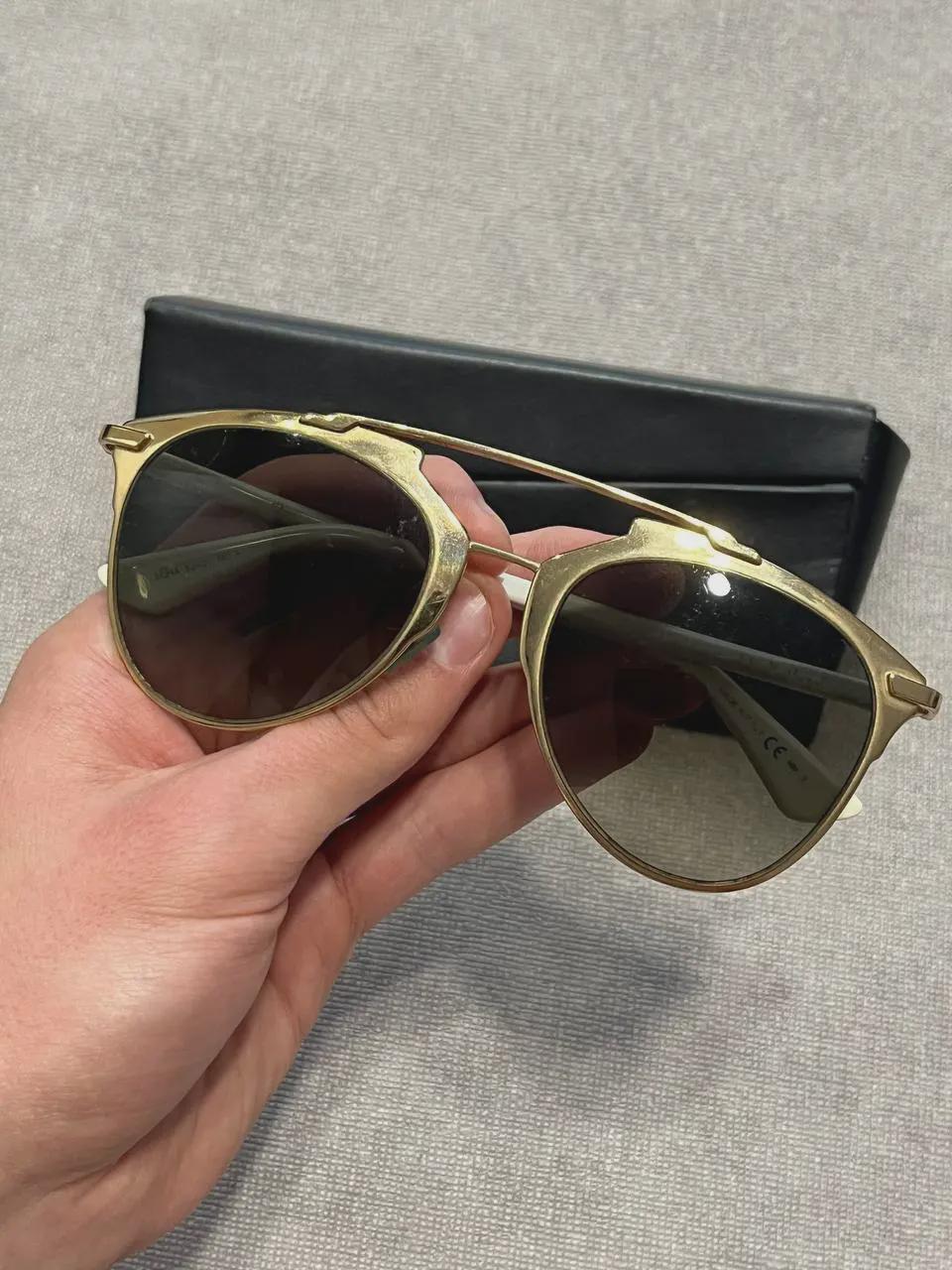 Dior Reflected Blue Mirror Lenses Rose Gold Frame Olive Green Arms Aviator Dior Aviator Sunglasses for Men for sale | eBay main image 2
