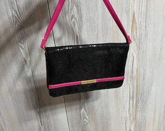 Juicy Couture Womens Pink / Black Shoulder Bag Y2K Vintage Logo Avant Garde Size Small
