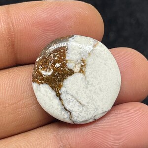 Cabochon de cheval sauvage en magnésite naturelle, pierre précieuse ronde pour la fabrication de bijoux (22 x 23 x 5 mm)