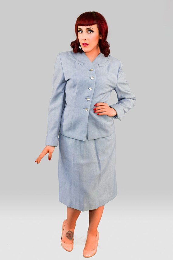 Vintage 1940s Skirt Suit / 40s Three Piece Suit /… - image 3