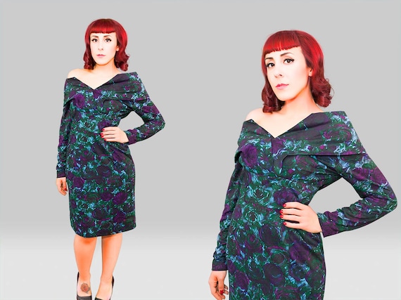 Vintage 1950s Dress / 50s Wiggle Dress / Vintage