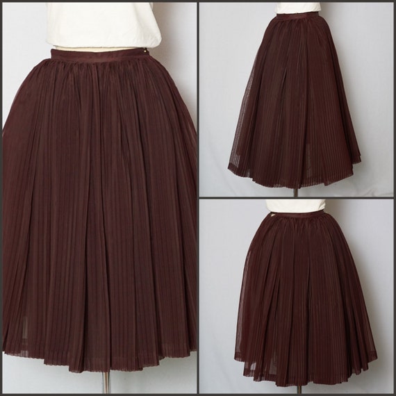 1950s Skirt / 50s Skirt / Pleated Skirt / 1950s Fu