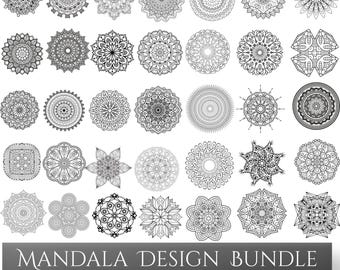 Mandala SVG-paket: Invecklade vektordesigner (digital nedladdning)