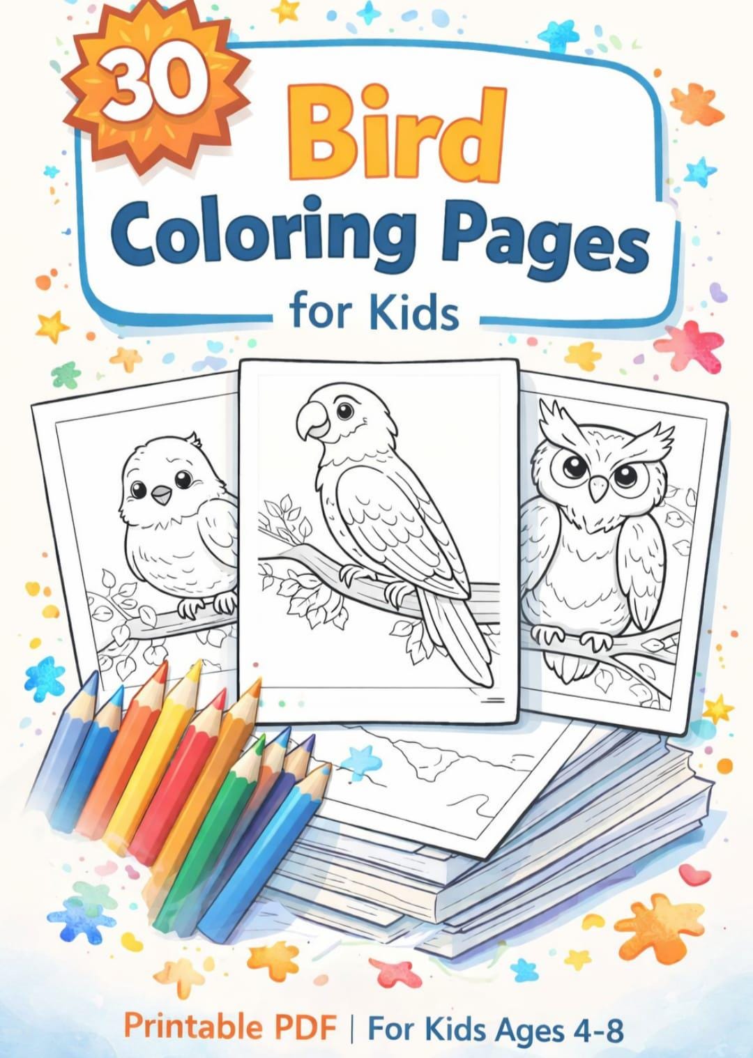 Bird Coloring Pages for Kids | 30 Printable Pages | PDF Digital ...