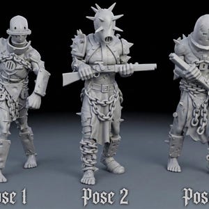 Nieszczęsny niewolnik z Trench ze strzelbą | Niepomalowane figurki Grimdark Crusade