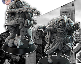 Gaelic Snipers | Unpainted Grimdark Crusade Minis | 4 models+bases