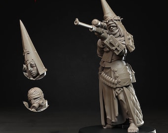 Bleeding Procession Pilgrim w/Rifle | Unpainted Grimdark Crusade Minis
