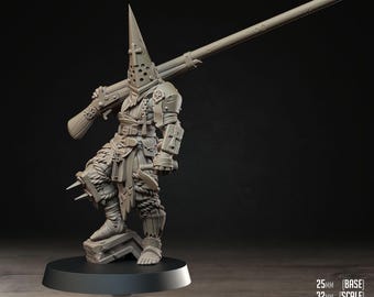 Bleeding Procession Pilgrim with Punt Gun | Unpainted Grimdark Crusade Minis